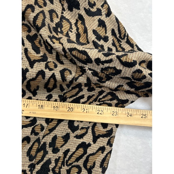 Chicos Jacket Womens 2 M Leopard Print Blazer Full Zip Moto Style Pockets - Picture 7 of 7